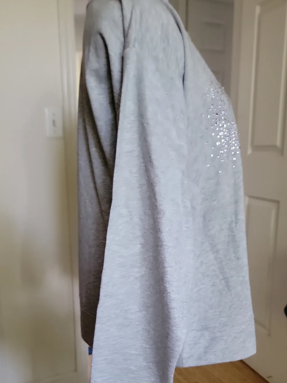 Michael Kors Light Gray Rhinestone Logo Sweatshirt
